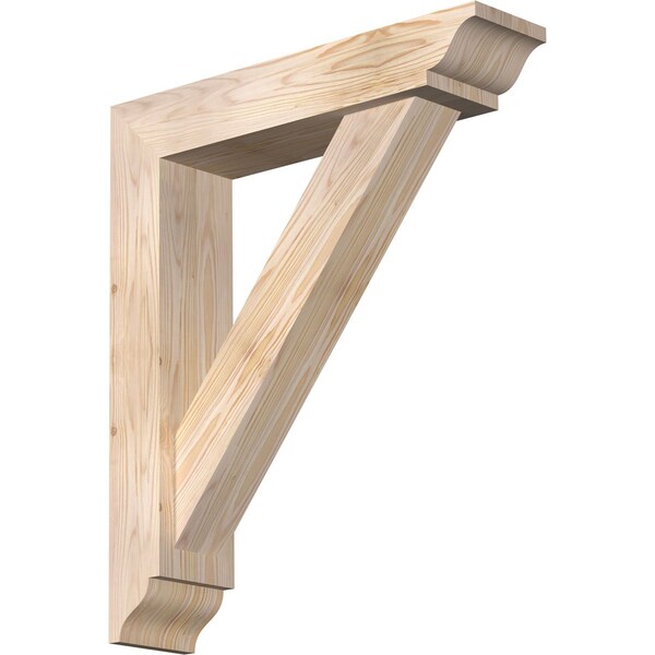 Ekena Millwork Traditional Traditional Smooth Bracket w/ Offset Brace, Douglas Fir, 5 1/2"W x 24"D x 28"H BKT0604X24X28TRA01SDF - main